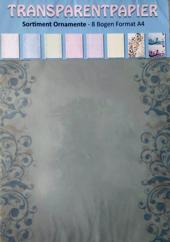 Papier transparentny z motywami ornamentowymi. Opak. 8 różnych ark. A-4 115g. Kod towaru: G005220