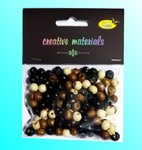 Koraliki drewniane ok.26g (ok.150szt) miks kol naturalnych