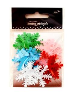 Aplikacje materiałowe -Śnieżynki 3,5cm  kol mix .  Kod towaru: AP-199SN