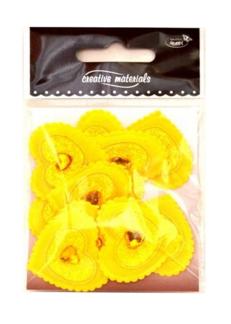 Aplikacje materiałowe SERCA  3,5cm z kryształkiem żółte .  Kod towaru: AP-206