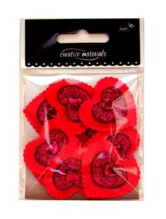 Aplikacje materiałowe SERCA  3,5cm z kryształkiem pink .  Kod towaru: AP-209