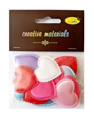 Aplikacje materiałowe SERCA 3,5cm, 18 szt kolor miks AP-2199 Aplikacje materiałowe SERCA 3,5cm, 18 szt kolor miks AP-2199