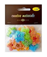 Aplikacje materiałowe KWIATKI z kryształkiem 3,2cm, 20 szt kolor miks AP-2699 Aplikacje materiałowe KWIATKI z kryształkiem 3,2cm, 20 szt kolor miks AP-2699