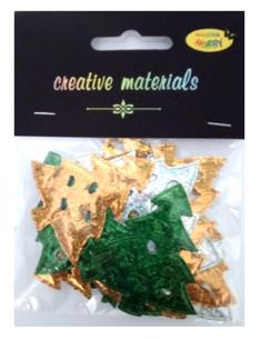 Aplikacje materiałowe – CHOINKI 5,5cm,15 szt kol miks Aplikacje materiałowe – CHOINKI 5,5cm,15 szt kol miks
