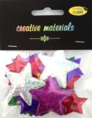 Aplikacje materiałowe – GWIAZDY 3-4 cm, 24 szt kol miks Aplikacje materiałowe – GWIAZDY 3-4 cm, 24 szt kol miks
