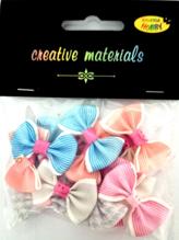 Aplikacje materiałowe – KOKARDKI 3,5cm ,15 szt kol miks Aplikacje materiałowe – KOKARDKI 3,5cm ,15 szt kol miks