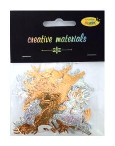 Aplikacje materiałowe – RENIFERY 4 cm, 30 szt złoto/srebro Aplikacje materiałowe – RENIFERY 4 cm, 30 szt złoto/srebro