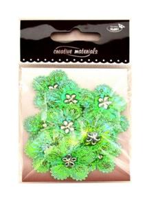 Aplikacje materiałowe – KWIATKI  3,2 cm niebieskie .  Kod towaru: AP-306