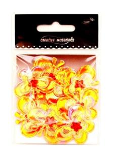 Aplikacje materiałowe – MOTYLKI  3,3 cm żółte .  Kod towaru: AP-503