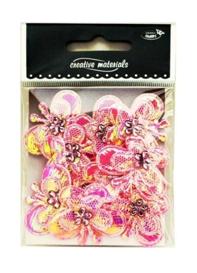 Aplikacje materiałowe – MOTYLKI  3,3 cm pomarańczowe .  Kod towaru: AP-504