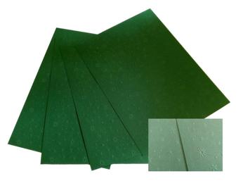 Karton 220g wytłaczany GWIAZDY 25x35cm, 5 ark c.zielony