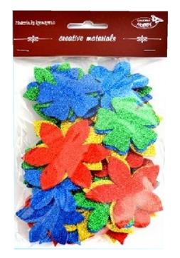 Kwiatki brokatowe 35-48mm miks 60 szt zestaw 4 Kwiatki brokatowe 35-48mm miks 60 szt zestaw 4