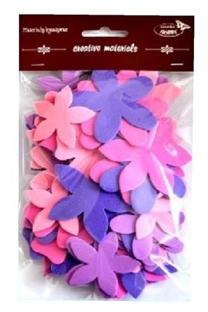 Kwiatki 35-48mm miks 60 szt różowo-fioletowe Kwiatki 35-48mm miks 60 szt różowo-fioletowe