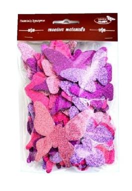 Motyle brokatowe 62-92mm miks 52 szt zestaw 3 Motyle brokatowe 62-92mm miks 52 szt zestaw 3