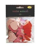 Serca z pianki samoprzylep. 66 szt czerwono-różowe Serca z pianki samoprzylep. 66 szt czerwono-różowe