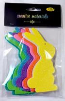 Zajączki z pianki brokatowej 13 cm 8 szt miks kol Zajączki z pianki brokatowej 13 cm 8 szt miks kol