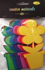 Kwiat w doniczce z pianki 9,5x12 cm 9 szt miks intens DML-KD01 Kwiat w doniczce z pianki 9,5x12 cm 9 szt miks intens DML-KD01