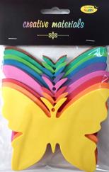 Motyle z pianki wielkość 11,5x8,5 cm 9 szt miks intens DML-MT01 Motyle z pianki wielkość 11,5x8,5 cm 9 szt miks intens DML-MT01