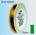Drut stalowy 0.3mm duża szpula 100 mb kolor :zielony . Kod: DR-JK100-54 Drut stalowy 0.3mm duża szpula 100 mb kolor :zielony . Kod: DR-JK100-54