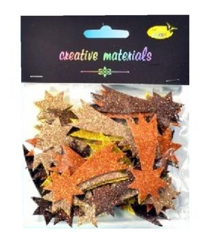 Elementy z mikrogumy brokatowej : Komety , wielkość ca. 7cm miks kolorów ciepłych.Kod : DS5210-KT Elementy z mikrogumy brokatowej : Komety , wielkość ca. 7cm miks kolorów ciepłych.Kod : DS5210-KT