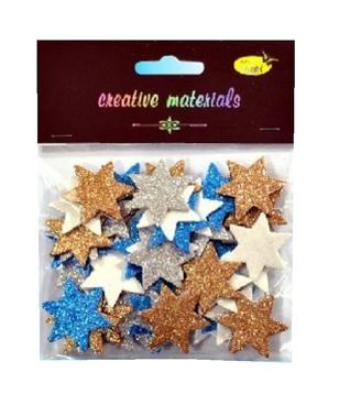 Elementy z mikrogumy brokatowej : Gwiazdki , wielkość ca. 3,5 cm miks kolorów zimnych.Kod : DS5211-GZ Elementy z mikrogumy brokatowej : Gwiazdki , wielkość ca. 3,5 cm miks kolorów zimnych.Kod : DS5211-GZ