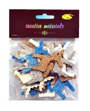 Elementy z mikrogumy brokatowej : Renifery , wielkość ca. 7 cm miks kolorów zimnych.Kod : DS5211-RF Elementy z mikrogumy brokatowej : Renifery , wielkość ca. 7 cm miks kolorów zimnych.Kod : DS5211-RF