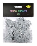 Elementy z pianki brokat.60 szt CHOINKI srebrne Elementy z pianki brokat.60 szt CHOINKI srebrne