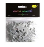 Elementy z pianki brokat. 60 szt GWIAZDKI srebrne Elementy z pianki brokat. 60 szt GWIAZDKI srebrne