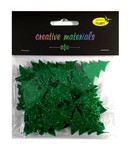 Choinki z pianki brokatowej 60 szt CHOINKA zielona Choinki z pianki brokatowej 60 szt CHOINKA zielona