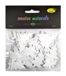 Elementy z pianki brokat. 60 szt CHOINKI białe Elementy z pianki brokat. 60 szt CHOINKI białe