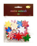 Gwiazdki z pianki brokatowej mix 60 szt Gwiazdki z pianki brokatowej mix 60 szt