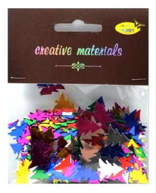 Elementy z folii alu w kształcie : choinek. Wielkość ca. 3 cm. Kod towaru :EAL-CH09 