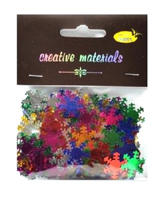 Elementy z folii alu w kształcie : śnieżynek. Wielkość ca. 3 cm. Kod towaru : EAL-SN09 