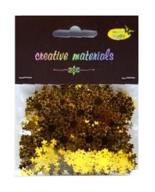 Elementy z folii Alu ,15g Śnieżynki złote Elementy z folii Alu ,15g Śnieżynki złote