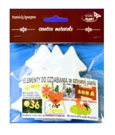 Elementy do zdobienia ze sztywnej, grubej pianki. Wielkość 10 cm. Rodzaj : Choinki. Kod: EMG-103