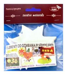 Elementy do zdobienia ze sztywnej, grubej pianki. Wielkość 10 cm. Rodzaj : Gwiazdy 6 ramienne. Kod: EMG-104