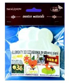 Elementy do zdobienia ze sztywnej, grubej pianki. Wielkość 10 cm. Rodzaj : Pierniczki. Kod: EMG-105