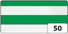 Bristol w paski zielonobiałe ( opak. 10 ark.) 50x70 Kod: FO6050