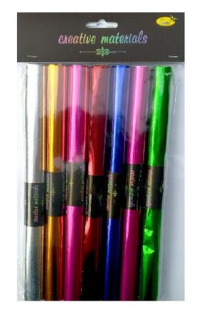 Zestaw 7 arkuszy folii metalicznej wzmocnionej 25x30cm Kod: GH-FM01