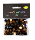 Koraliki drewniane 10mm ,25g, kolor miks Natura