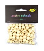 Koraliki drewniane 10mm, 25g kolor kremowy