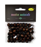 Koraliki drewniane 10mm, 25g kolor ciemny brąz
