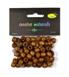 Koraliki drewniane 10mm, 25g kolor brązowy