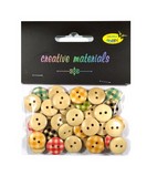 Guziki z nadrukiem w kratkę 15mm 15g miks kol