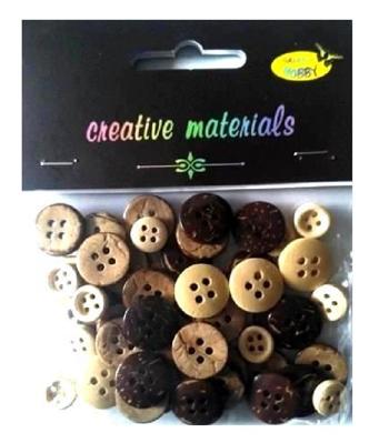 Guziki drewniane 10-15mm , miks brązow Op 20 gr. Kod: GZ014 Guziki drewniane 10-15mm , miks brązow Op 20 gr. Kod: GZ014