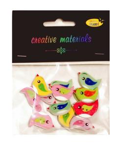 Guziki ozdobne PTASZKI 24x15mm a 15 szt Guziki ozdobne PTASZKI 24x15mm a 15 szt