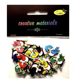 Guziki ozdobne PTASZKI 2 25x15mm a 15 szt Guziki ozdobne PTASZKI 2 25x15mm a 15 szt