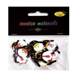 Guziki ozdobne PINGWIN 25mm a 15 szt