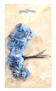 Kwiatki papierowe : róże kolory niebiesko-złote . Kod towaru : K428-30G Kwiatki papierowe : róże kolory niebiesko-złote . Kod towaru : K428-30G