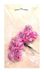 Kwiatki papierowe : róże kolory różowo-srebrne . Kod towaru : K482-26S Kwiatki papierowe : róże kolory różowo-srebrne . Kod towaru : K482-26S